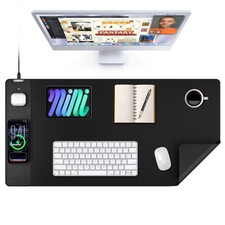 TopMade Mouse Pad with 15W Wireless Charging, XXL Large Leather Desk Mat, Wat... picture
