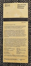 IBM System 370 Reference Summary Card - Fourth Edition Nov 1976 (Vintage) picture