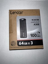 Lexar 64GB 3-Pack Flash Drive A30E USB 3.2 Gen 1, up to 64GB, Black  picture