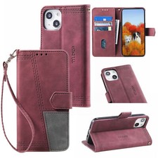 Luxury Flip Splice PU Leather Wallet Cover Case For 16 15 14 13 12 11 Pro Max picture