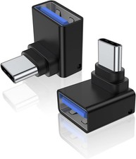 2 Pack 90 Degree USB C to USB 3.0 Adapter Connector for MacBook Laptop picture