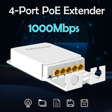 5 Port Gigabit Outdoor POE Extender 10/1000 Mbps 90W 1 in 4 Out PoE Repeater picture