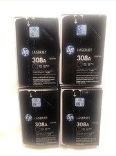 HP Q2670A (308A) Black Toner Cartridges Genuine OEM 4 Pack Black picture