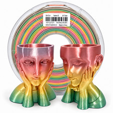 10 Pack SUNLU Silk PLA+ Rainbow 02 3D Printer Filament 1.75mm 1KG Shiny Gradient picture