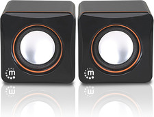 Manhattan USB Powered Stereo Speaker System - Small Size  Black 2 Pieces picture