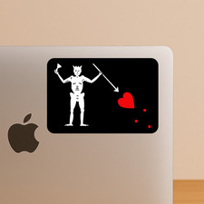 Blackbeard Pirate Flag Sticker - Edward Teach Decal for Laptops & Tumblers picture