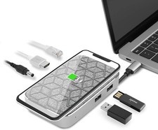 Moshi Symbus Q USB C Hub 6-in-1 Docking Station 15W Wireless Charger HDMI Dock picture