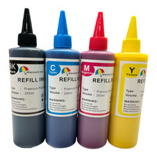 4x250ml Pigment refill ink FOR EPSON WF7110 7620 3620 3640 ciss refillable #252 picture