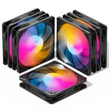 UPHERE 120MM BLACK ARGB COMPUTER CASE FANS 5-PACK HIGH PERFORMANCE COOLING picture