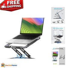 Sturdy Adjustable Laptop Stand with 360 Rotation - Ideal for Macbook & More picture