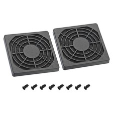 2Pcs 60mm Cooling Fan Filter with Screw ABS Ventilator Grill Guard Black picture