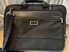Briggs & Riley @work Slim Briefcase Black Ballistic Nylon Laptop Bag picture