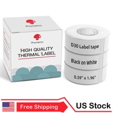 3 Rolls 15x50mm Label Maker Tape Sticker Thermal Paper Self-Adhesive For D30 picture