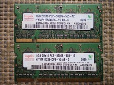 HYNIX 2GB (2 x 1GB) 2Rx16 PC2-5300S-555-12 Laptop RAM HYMP112S64CP6-Y5 AB-C picture