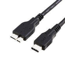 QCEs External Hard Drive Cable to USB C, 1.5FT Micro B C 1.5FT, Black  picture