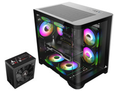 Iceberg Gaming PC Case Crystal Wave M curved tempered Glass with PSU 500WX 80 pl picture