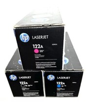 NEW Sealed LOT OF 3 HP 122A Black Magenta Cyan LaserJet Toner Cartridge Genuine picture