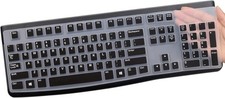 Silicone Keyboard Cover for Logitech K120 MK120 Black Dustproof Waterproof picture