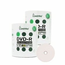 200 Smartbuy 16X DVD-R 4.7GB White Inkjet Printable Blank Recording Disc picture