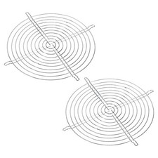 2 Pack 254mm Dia Fan Finger Grill Metal Grill Protector Guard Silver picture