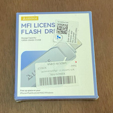 LESOGE MFi USB Flash Drive 128/256/512GB USB-C & Lightning OTG Silver picture