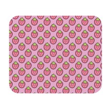 Strawberry Pattern Mouse Pad | Pink Cute Fruit Desk Mat picture