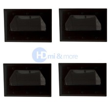 4x Wall Plate 3 Gang Recessed Low Voltage Cable Black picture