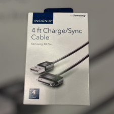 Insignia 4' Charge/Sync Cable. Samsung 30 pin (Pack of 2) picture