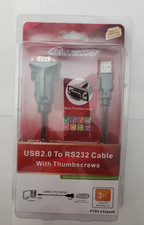 New Tera Grand USB 2.0 to RS232 Serial DB9 Cable, 3FT Male Thumbscrews picture