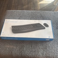 Microsoft Wireless Comfort Desktop 5050 Keyboard Mouse USB Receiver Heavily Used picture