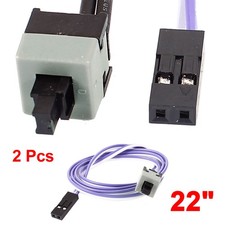 2 Pack 2-Pin Power Supply Reset Switch Motherboard Cable 22 Inches picture