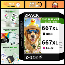 667XL Black & Color Ink Cartridge Combo Pack for HP DeskJet 1275 2374 2375 Print picture