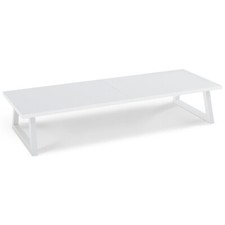 White Dual Monitor Stand Riser, 31.5 inch Long Stand, Desk Organizer. picture