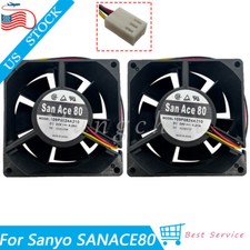 2PCS Cooling Fan For Sanyo SANACE80 109P0824A210 4600 RMP 24V 0.29A 80*80*32mm picture