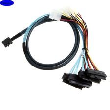 MINI SAS HD SFF-8643 to 4 Ports SAS SFF-8482 with POWER Server Connection Cable picture