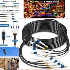30m 4 Core Single Mode LC to LC Armored TPU Fiber Optic Patch Cable Outdoor picture