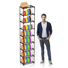 9-Tier 3D Printer Filament Storage Rack, Heavy Duty Metal Spool Holder Holds 54× picture