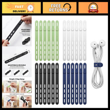 24Pcs Reusable Silicone Cable Ties - Wire Organizer for Chargers, Cords & More picture