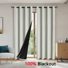 1Pc Solid Color Full Sun Protection 100 Blackout Curtains Bedroom Living Room picture