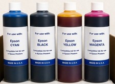 NEW PREMIUM BULK REFILL INK FOR EPSON ECOTANK PRINTERS  ( C-Y-M-K 4 LITERS ) picture