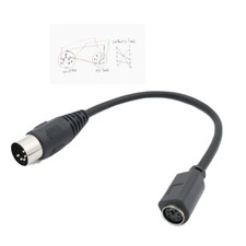DIN5 AT Male to Mini DIN6 MDIN6 PS/2 Female PC Mac Keyboard Adapter Converter 6