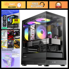 Micro ATX Case with Tempered Glass, 3x120mm ARGB Fans, Type-C, Max GPU 309mm picture