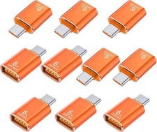 Pastall 10 Pack 10Gbps/120W USB C to USB3.1 Adapter, Orange Type C Male to US... picture