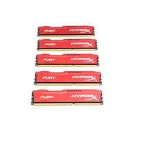 Lot of 5 Kingston HyperX Fury HX313C9FRK2/8 Red 20GB(5x4GB) DDR3 Desktop Ram Mem picture