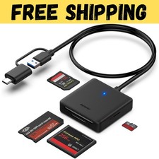 Memory Card Reader,  4In1 USB 3.0 and USB-C to SD Micro SD MS CF Card Reader Ada picture