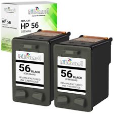 2PK For HP 56 BLK INK For HP56 C6656 C6657 7150 7350 5550 2110  picture