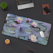 Claude Monet Water Lilies Impressionist Graphic Desk Mat Mouse Pad Decor Office picture