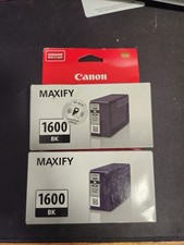 2x Canon Genuine PGI-1600-BK BLACK Ink- MAXIFY MB2060/MB2160/MB2360/MB2760 picture