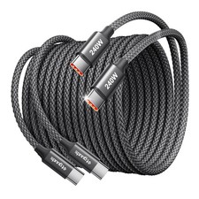 240W USB C to C Cable 10ft, 2-Pack C C Fast Black picture