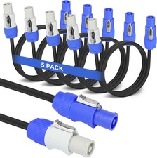5 Pack Stage Light PowerCON Cable, 3 Pin 16AWG AC PowerCon Connector Cord Inp... picture